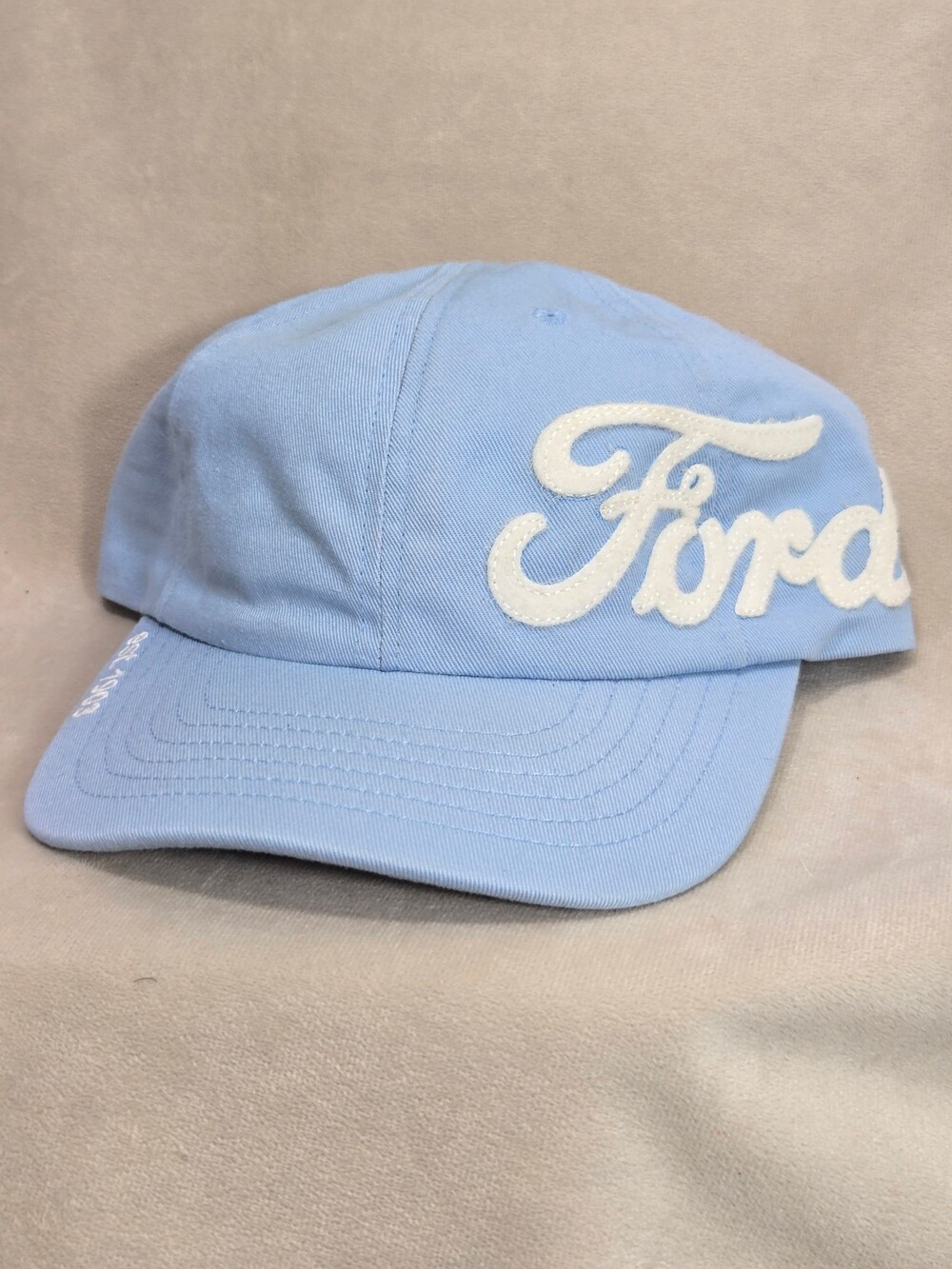 Ford Motors Light Blue Baseball Cap Hat Embroidered Logo Est 1903 Mens Womens